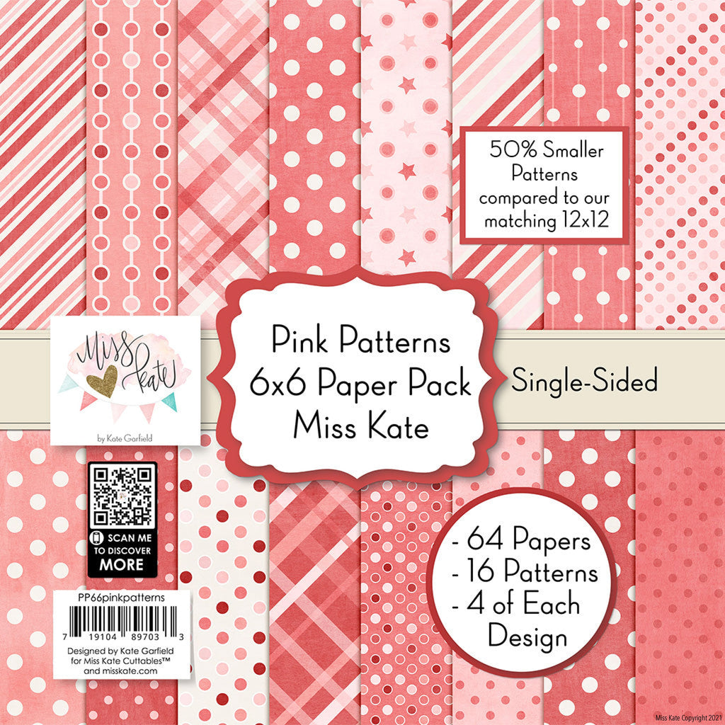 Pink Patterns - 6x6 Paper Pack Scrapbook Paper Pack – MISS KATE